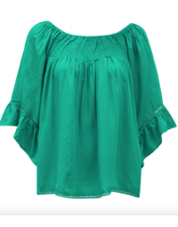 Flutter Sleeve Top- Emerald